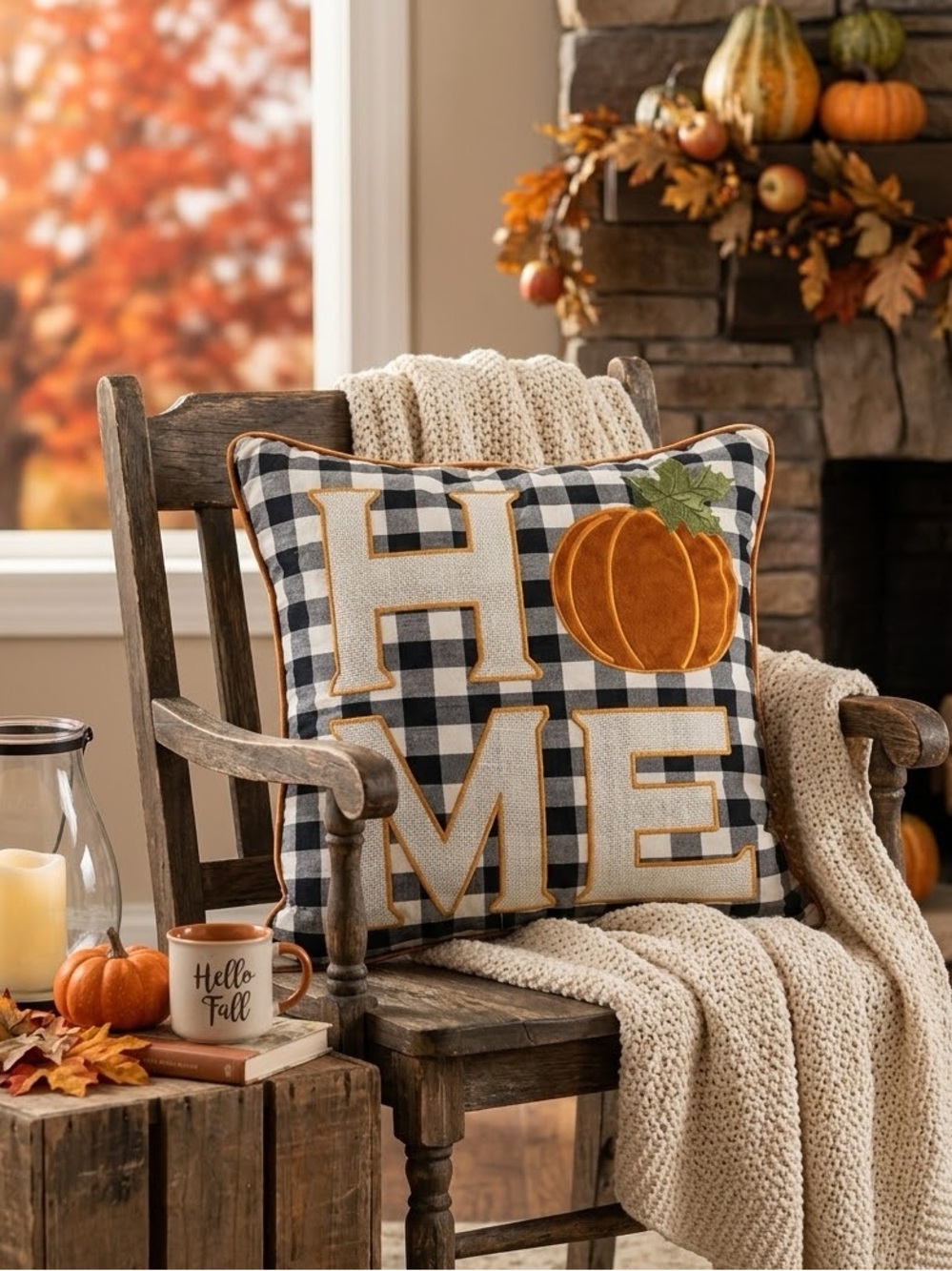 Happy Home Pillow Pumpkin